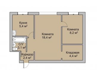 Продается 2-ком. квартира, 41.9 м2, Новосибирск, метро Сибирская, улица Жуковского