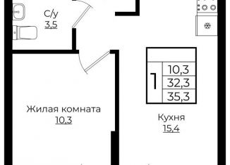 Продажа 1-ком. квартиры, 35.3 м2, Краснодар, ЖК Европа-Сити, Карпатская улица