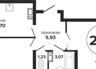 Продаю 2-комнатную квартиру, 58.1 м2, Краснодарский край, Российская улица, 257/7лит1