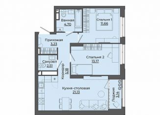 Продажа 2-комнатной квартиры, 64.7 м2, Свердловская область, улица Блюхера, 26