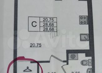 Продажа квартиры студии, 28 м2, поселок Бугры, Тихая улица, 19