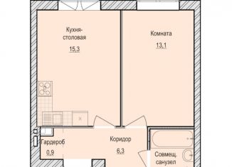 Продается 1-комнатная квартира, 39.7 м2, село Первомайский