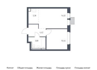 Продам 2-комнатную квартиру, 36.2 м2, деревня Путилково