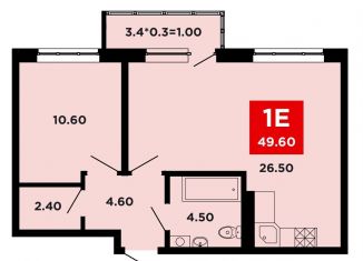 Продаю 1-ком. квартиру, 49.6 м2, Краснодар, Конгрессная улица, лит21