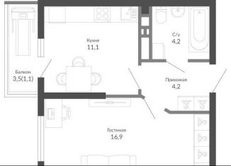 Продается 1-комнатная квартира, 37.5 м2, Новороссийск, ЖК Облака 2