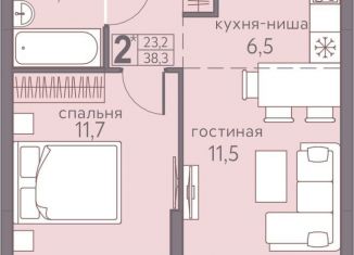 Продам 2-комнатную квартиру, 38.3 м2, Пермский край