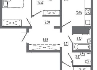 Продажа 3-комнатной квартиры, 90 м2, Иркутск, Октябрьский округ, жилой комплекс Авиатор, с17