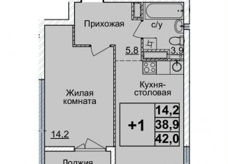 Продам 1-ком. квартиру, 42 м2, Нижний Новгород, метро Горьковская