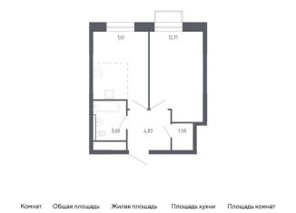 Однокомнатная квартира на продажу, 33.9 м2, Балашиха, жилой квартал Новоград Павлино, к8