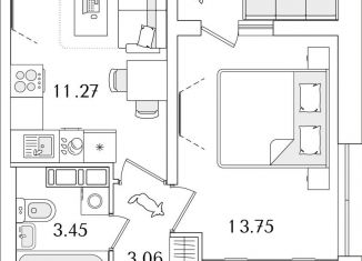 Продается однокомнатная квартира, 33.2 м2, Санкт-Петербург, метро Площадь Мужества