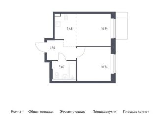 Продаю двухкомнатную квартиру, 34.6 м2, деревня Мисайлово