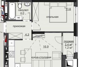 Продаю однокомнатную квартиру, 39 м2, Ижевск, улица Телегина, 101, ЖК Оазис