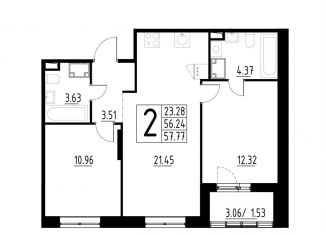 Продам 2-комнатную квартиру, 57.8 м2, Москва, жилой комплекс Светлый Мир Станция Л, к8, ЖК Светлый Мир Станция Л