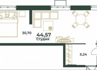 Квартира на продажу со свободной планировкой, 44.6 м2, Хабаровск
