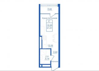 Квартира на продажу студия, 21 м2, село Михайловка, Новоуфимская улица, 13