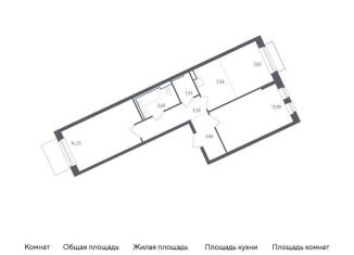 Продажа 2-комнатной квартиры, 56.9 м2, село Лайково, жилой комплекс Рублёвский Квартал, 57