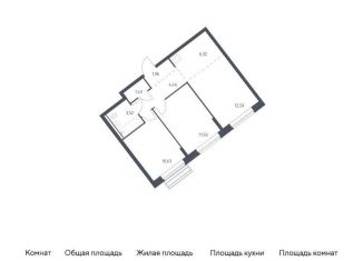 Продажа 2-комнатной квартиры, 52.4 м2, село Лайково, жилой комплекс Рублёвский Квартал, 60