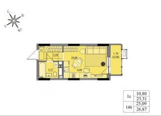 Продам квартиру студию, 25.1 м2, Ижевск