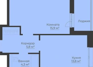 Продаю однокомнатную квартиру, 43.4 м2, Рыбинск