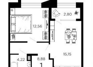 Продается однокомнатная квартира, 43.6 м2, Рязань, Железнодорожный район, 1-я Железнодорожная улица, 18