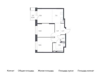 Продам двухкомнатную квартиру, 52 м2, деревня Мисайлово, микрорайон Пригород Лесное, к5.1