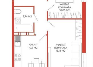 2-ком. квартира на продажу, 48.7 м2, Пенза, жилой комплекс Лугометрия, с8