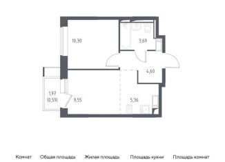 Продам 1-ком. квартиру, 34.1 м2, Видное, Советская площадь