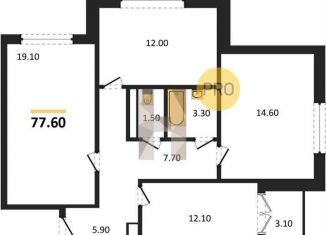 3-ком. квартира на продажу, 77.6 м2, посёлок Отрадное, Весенняя улица, 2