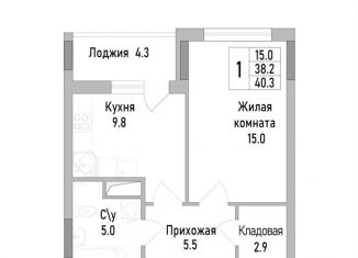 Продаю 1-комнатную квартиру, 40.3 м2, Липецкая область, улица Тельмана, 120