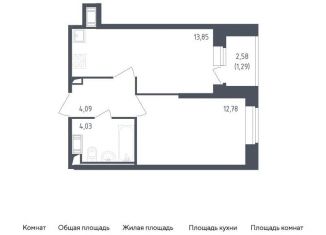 Продам однокомнатную квартиру, 36 м2, Санкт-Петербург, жилой комплекс Живи в Рыбацком, 5, метро Рыбацкое