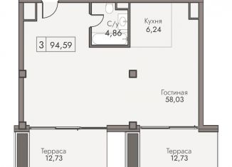 Продается 3-комнатная квартира, 94.6 м2, Крым, улица Мухина, 17А