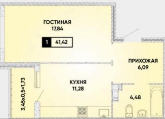 Продам однокомнатную квартиру, 41.4 м2, Краснодарский край, улица Григория Булгакова, 8
