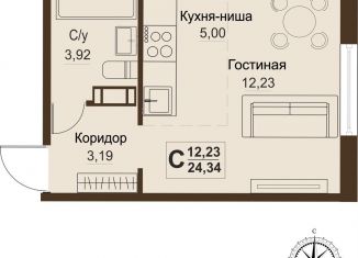 1-ком. квартира на продажу, 24.3 м2, Челябинская область