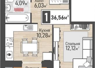 Продается однокомнатная квартира, 36.6 м2, Рязанская область