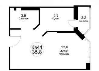 Продам 1-комнатную квартиру, 35.2 м2, рабочий посёлок Тучково, Москворецкая улица, 2к1