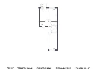 2-комнатная квартира на продажу, 60.6 м2, поселение Кокошкино, жилой комплекс Новое Внуково, к30