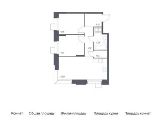 Продам двухкомнатную квартиру, 55.9 м2, Москва, многофункциональный комплекс Тропарево Парк, к2.3