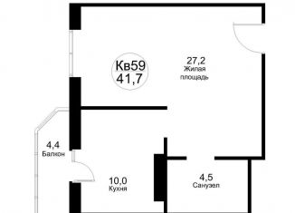 Продажа 1-комнатной квартиры, 41.7 м2, рабочий посёлок Тучково, Москворецкая улица, 2к1