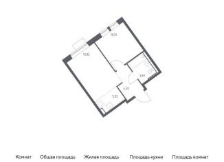 1-комнатная квартира на продажу, 35.9 м2, Москва, САО
