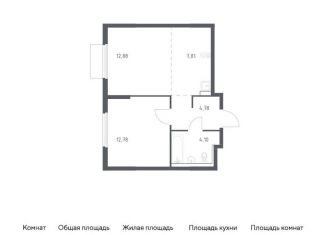 Однокомнатная квартира на продажу, 42.4 м2, деревня Мисайлово, Каширское шоссе - Молоково - Андреевское