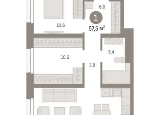 Продажа 2-ком. квартиры, 57.5 м2, Москва, Бульвар Рокоссовского