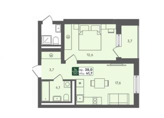 Продажа однокомнатной квартиры, 41.7 м2, Омская область