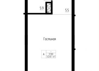 Продается 1-комнатная квартира, 42.4 м2, Калининградская область
