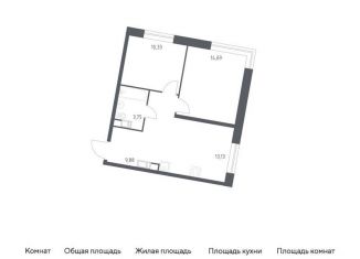 Продается двухкомнатная квартира, 51.8 м2, поселение Филимонковское, жилой комплекс Цветочные Поляны, к9