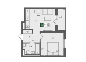 Продажа 1-комнатной квартиры, 45.2 м2, Омская область