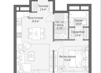 Продажа 1-ком. квартиры, 52.2 м2, Москва, Электрический переулок, 1с14
