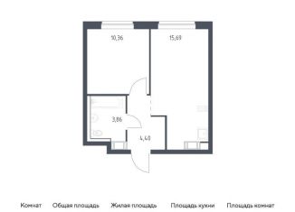 Продаю однокомнатную квартиру, 34.3 м2, Ленинградская область