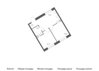 Двухкомнатная квартира на продажу, 44.5 м2, Москва, жилой комплекс Эко Бунино, 14.2