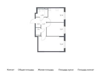Продам 2-комнатную квартиру, 52.4 м2, Московская область