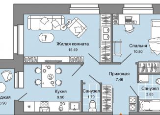 Продажа 2-комнатной квартиры, 51 м2, Кировская область